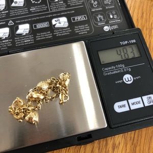 Solid 18k gold (not plated) charm bracelet
